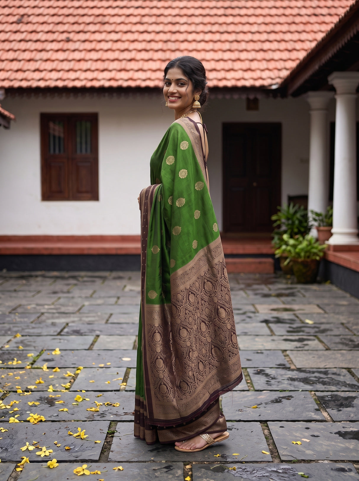 MIMOSA Green Saree Saree — pose 5 styling detail