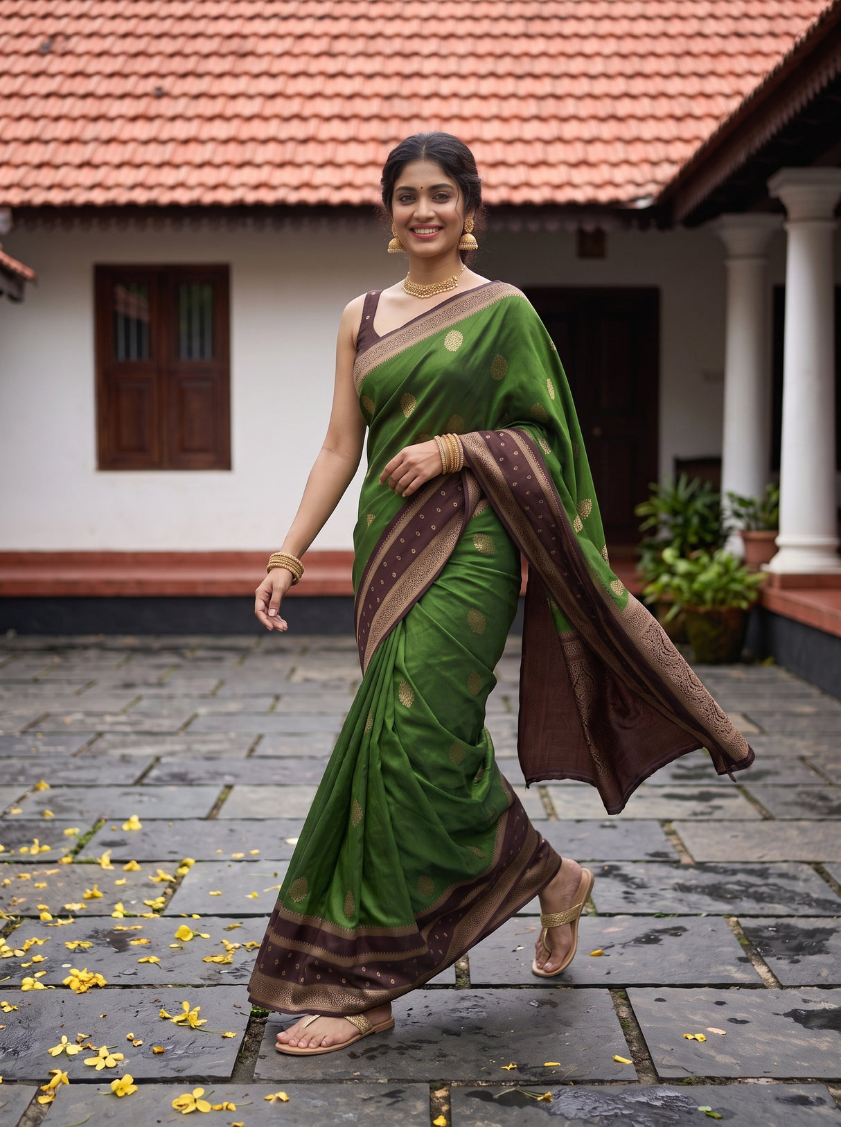 MIMOSA Green Saree Saree — pose 6 styling detail