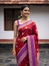 MIMOSA Red Saree Saree — pose 10 styling detail