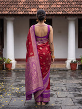 MIMOSA Red Saree Saree — pose 2 styling detail