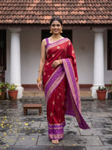 MIMOSA Red Saree Saree — pose 6 styling detail