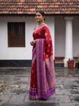 MIMOSA Red Saree Saree — pose 7 styling detail