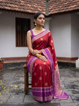MIMOSA Red Saree Saree — pose 8 styling detail