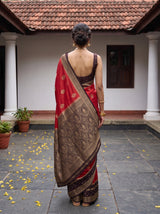 MIMOSA Rust Saree Saree — pose 2 styling detail