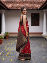 MIMOSA Rust Saree Saree — pose 5 styling detail