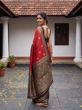 MIMOSA Rust Saree Saree — pose 7 styling detail