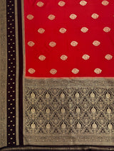 MIMOSA Rust Saree Saree — pallu and zari work detail