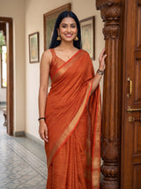 MIMOSA Orange Saree Saree — pose 10 styling detail