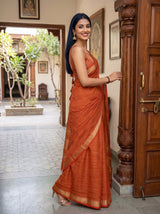 MIMOSA Orange Saree Saree — pose 9 styling detail