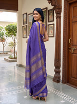 MIMOSA Royal Blue Saree Saree — pose 5 styling detail