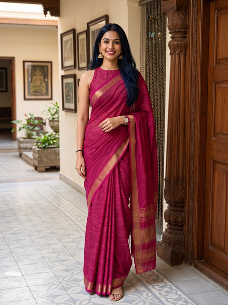 MIMOSA Rani Saree Saree — front view on mannequin