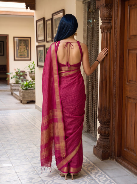 MIMOSA Rani Saree Saree — pose 2 styling detail