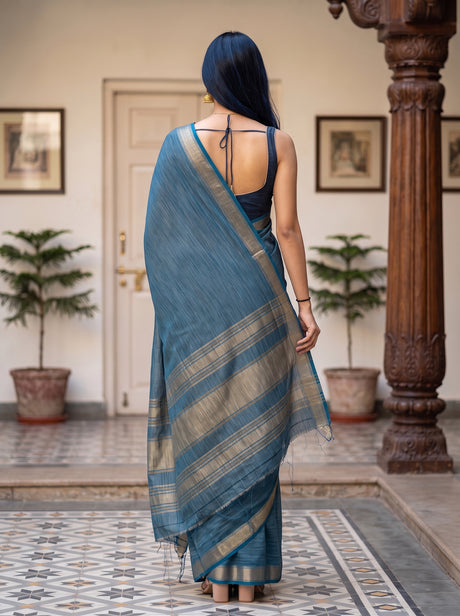 MIMOSA Sapphire Saree Saree — pose 2 styling detail