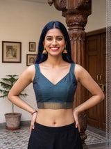 MIMOSA Sapphire Saree Saree — blouse close-up