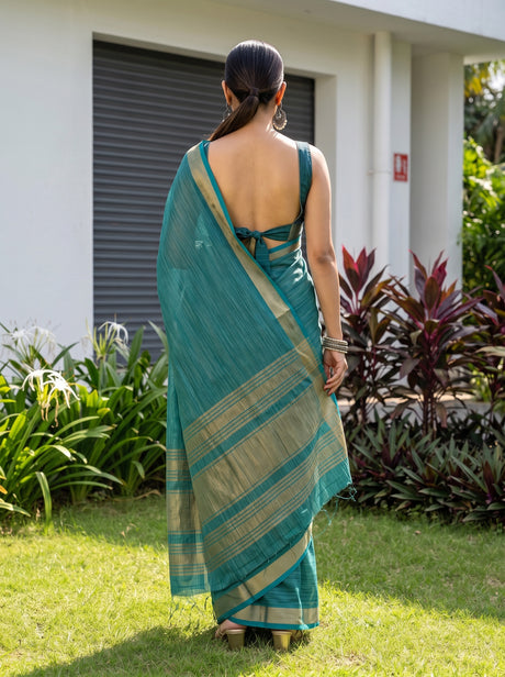 MIMOSA Sapphire Saree Saree — pose 2 styling detail