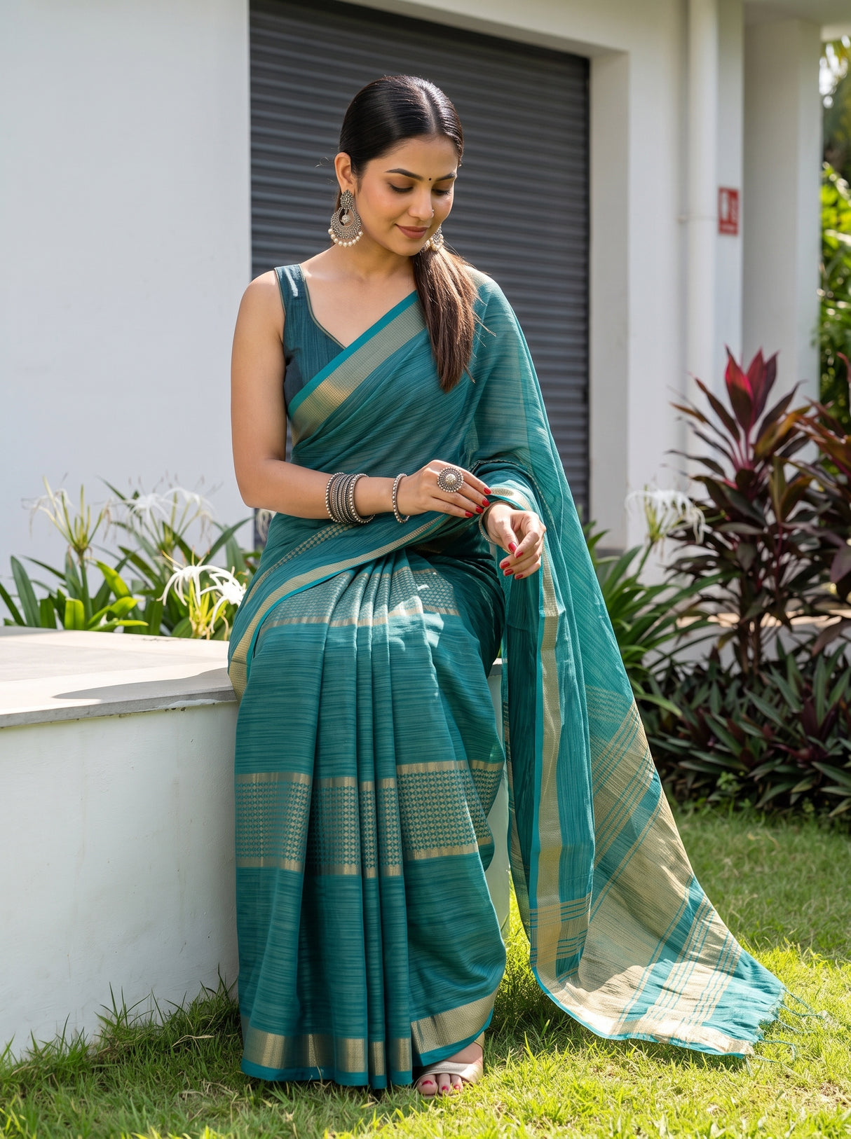 MIMOSA Sapphire Saree Saree — pose 8 styling detail