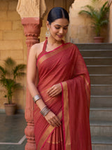MIMOSA Strawberry Saree Saree — pose 10 styling detail