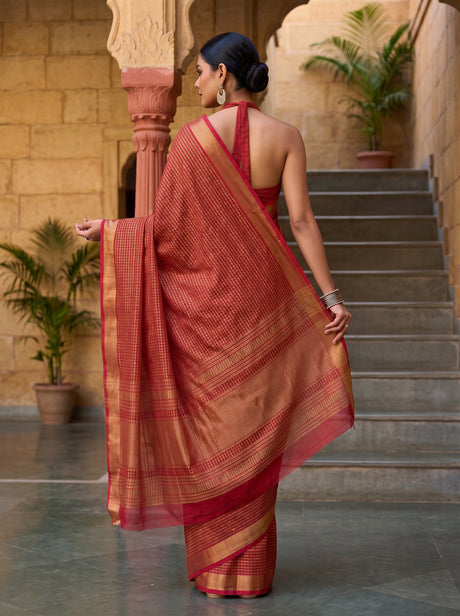 MIMOSA Strawberry Saree Saree — pose 2 styling detail