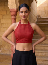 MIMOSA Strawberry Saree Saree — blouse close-up
