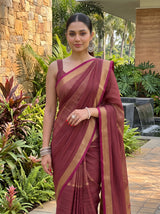MIMOSA Wine Saree Saree — pose 10 styling detail
