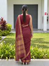 MIMOSA Wine Saree Saree — pose 2 styling detail