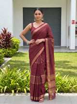 MIMOSA Wine Saree Saree — pose 4 styling detail