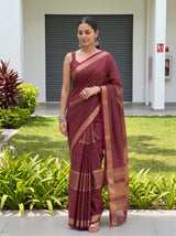 MIMOSA Wine Saree Saree — pose 9 styling detail