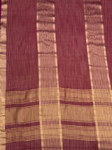 MIMOSA Wine Saree Saree — pallu and zari work detail