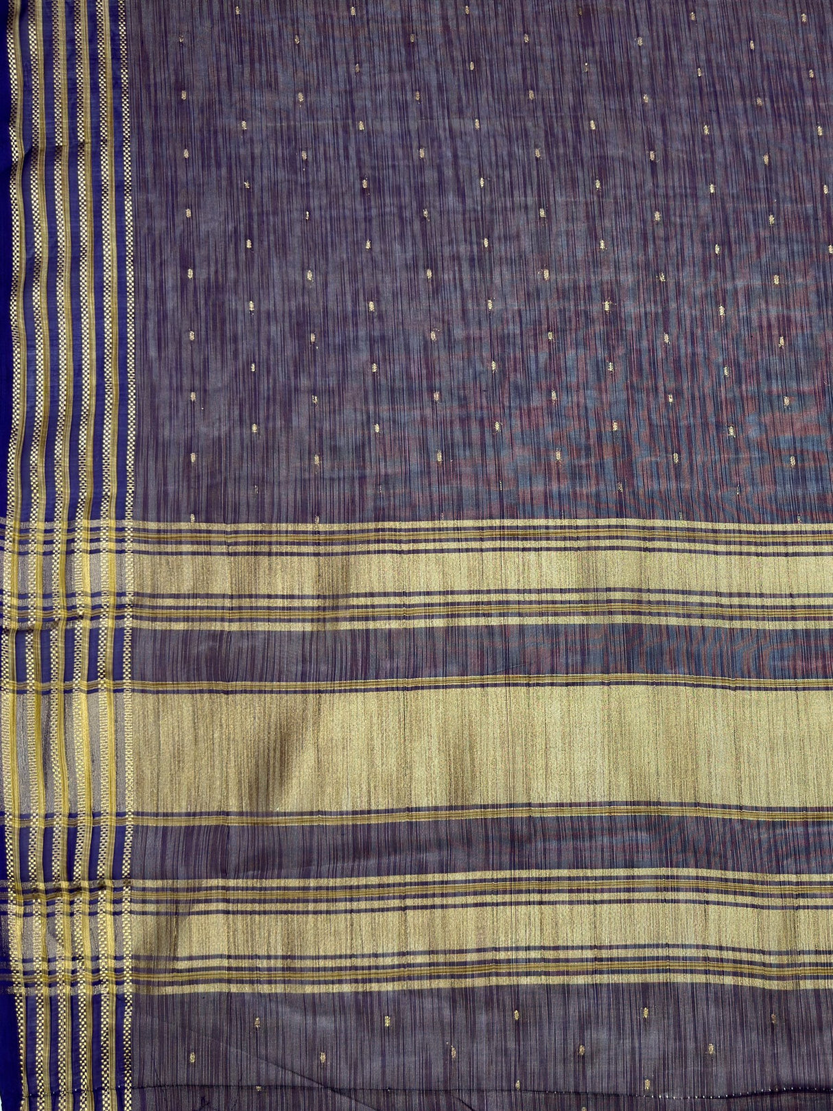 MIMOSA Navy Saree Saree — pallu and zari work detail