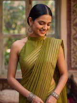 MIMOSA Olive Saree Saree — pose 10 styling detail