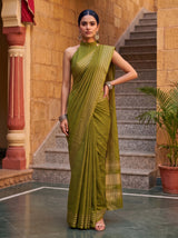 MIMOSA Olive Saree Saree — pose 4 styling detail