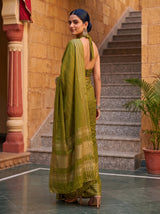MIMOSA Olive Saree Saree — pose 7 styling detail