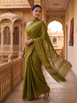MIMOSA Olive Saree Saree — pose 9 styling detail