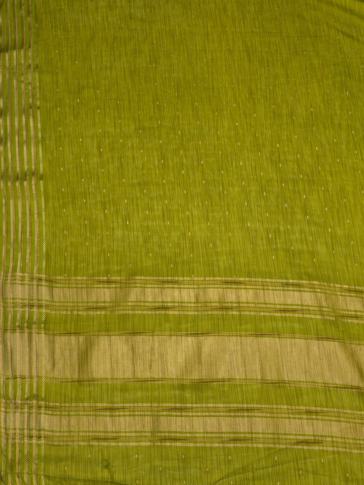 MIMOSA Olive Saree Saree — pallu and zari work detail
