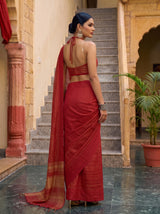 MIMOSA Red Saree Saree — pose 5 styling detail