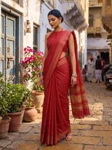 MIMOSA Red Saree Saree — pose 9 styling detail
