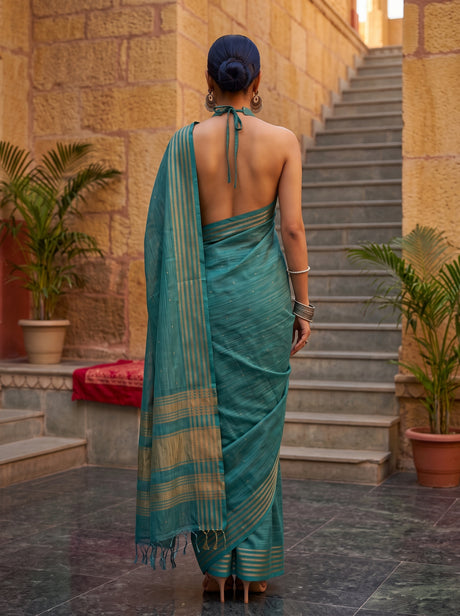 MIMOSA Sapphire Saree Saree — pose 2 styling detail