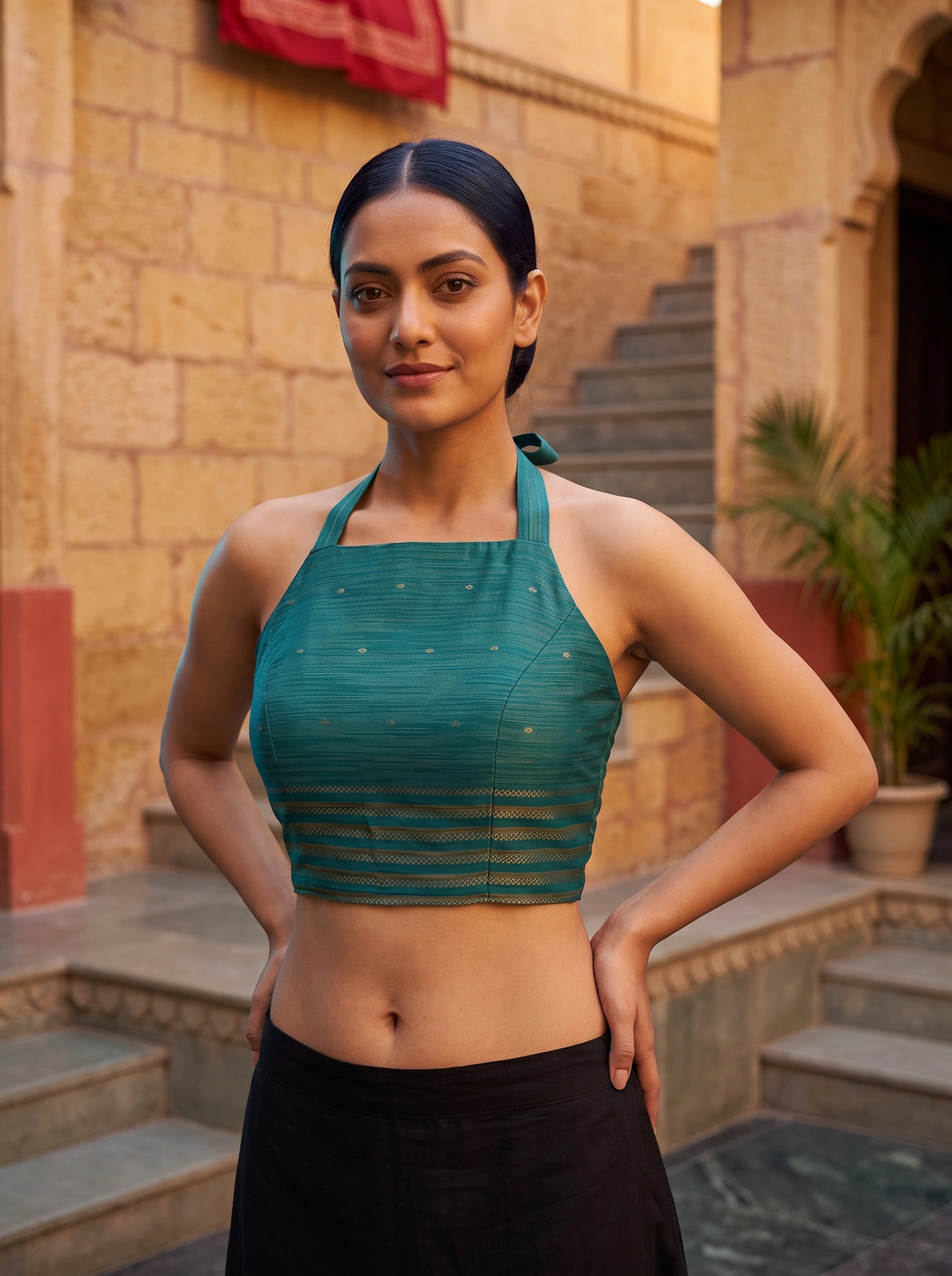 MIMOSA Sapphire Saree Saree — blouse close-up