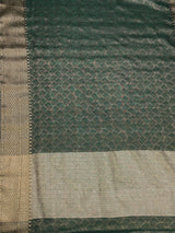 MIMOSA Bottle Green Saree Saree — pallu and zari work detail