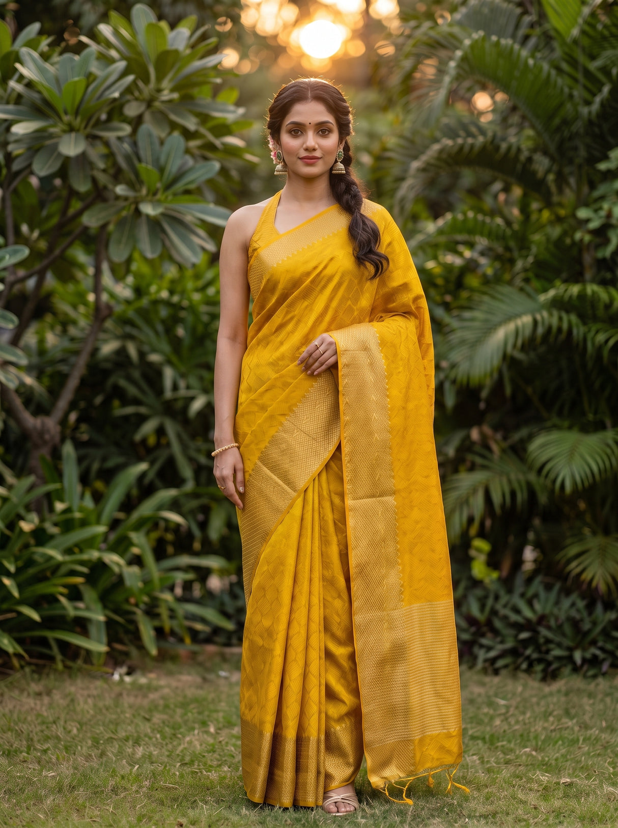 MIMOSA Gold Saree Saree — pose 4 styling detail