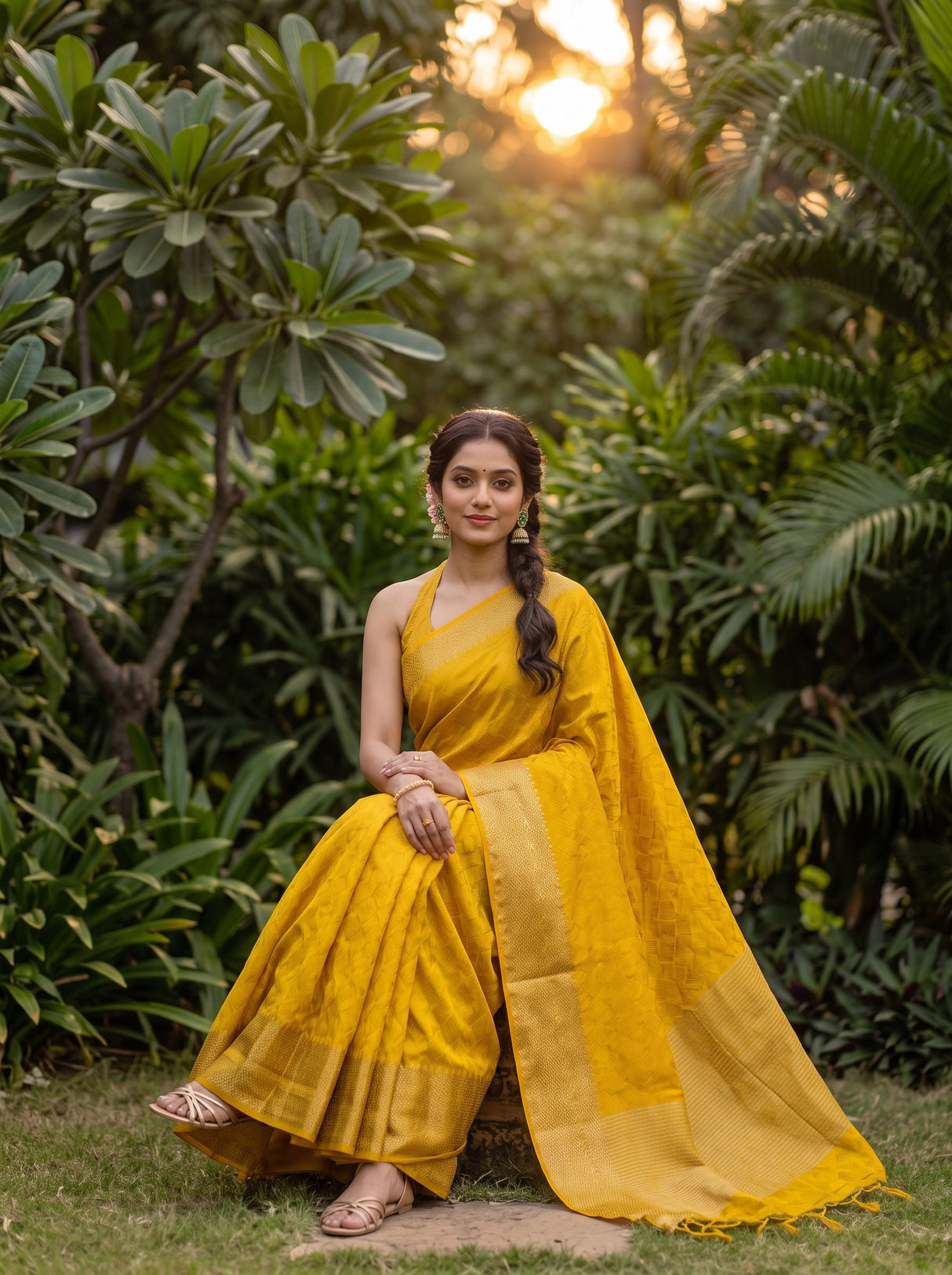 MIMOSA Gold Saree Saree — pose 8 styling detail