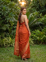 MIMOSA Orange Saree Saree — pose 7 styling detail