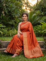 MIMOSA Orange Saree Saree — pose 8 styling detail