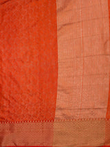 MIMOSA Orange Saree Saree — pallu and zari work detail