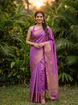 MIMOSA Pink Banarasi tusser Saree — AI Model lifestyle pose
