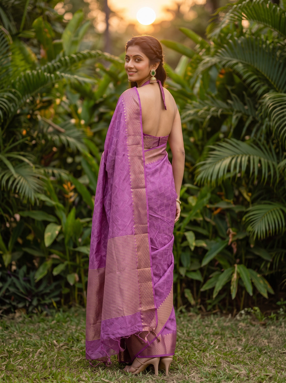 MIMOSA Pink Saree Saree — pose 7 styling detail