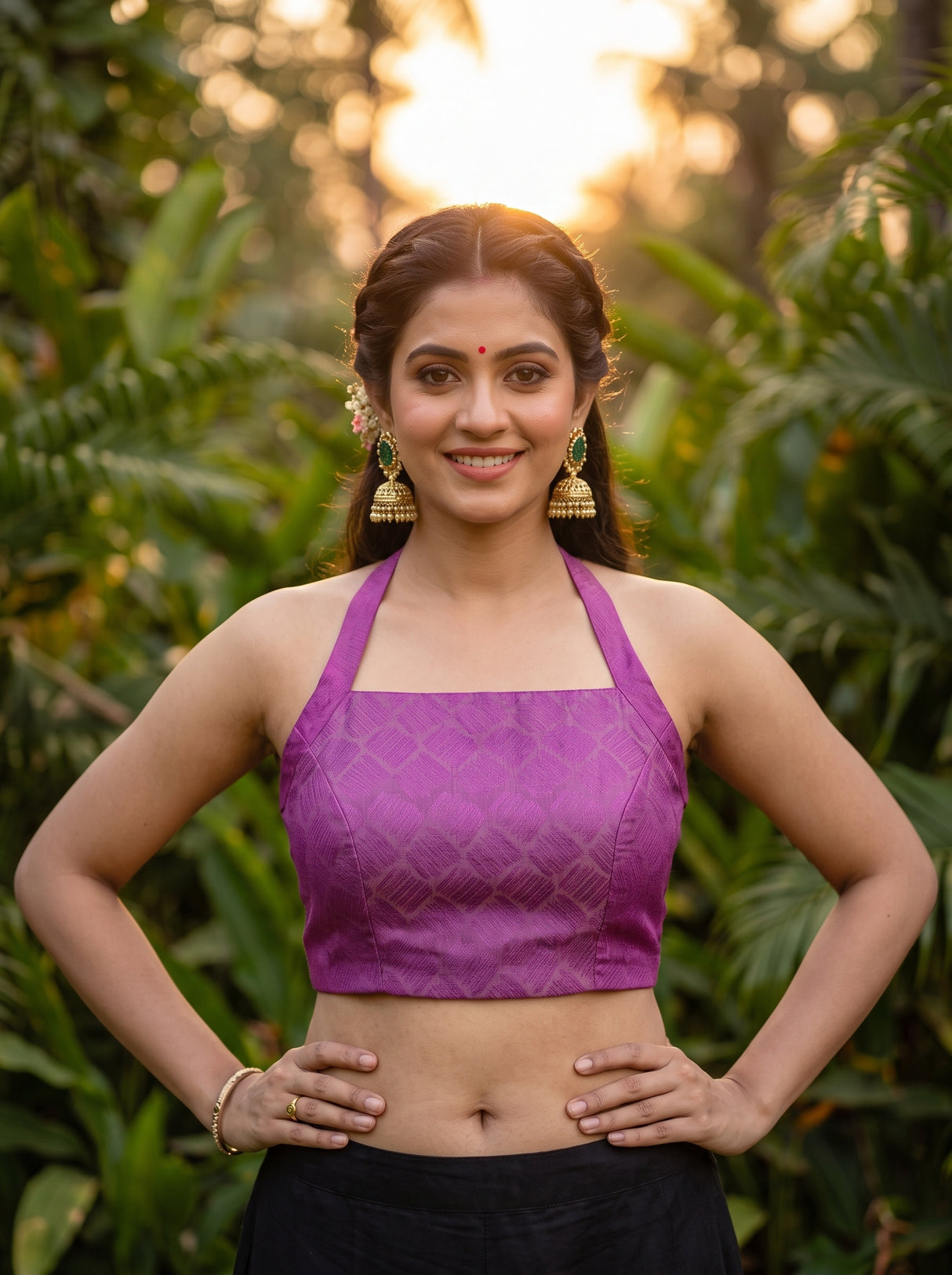 MIMOSA Pink Saree Saree — blouse close-up
