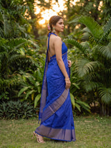MIMOSA Royal Blue Saree Saree — pose 3 styling detail