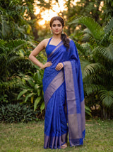 MIMOSA Royal Blue Saree Saree — pose 4 styling detail