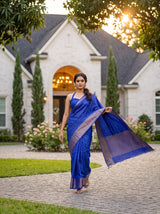 MIMOSA Royal Blue Saree Saree — pose 6 styling detail